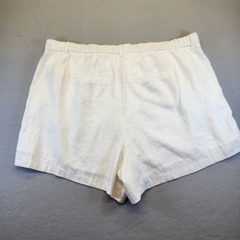 NWT Abercrombie & Fitch White Curve Love Linen-Blend Tailored Shorts - 24W - Picture 7 of 13